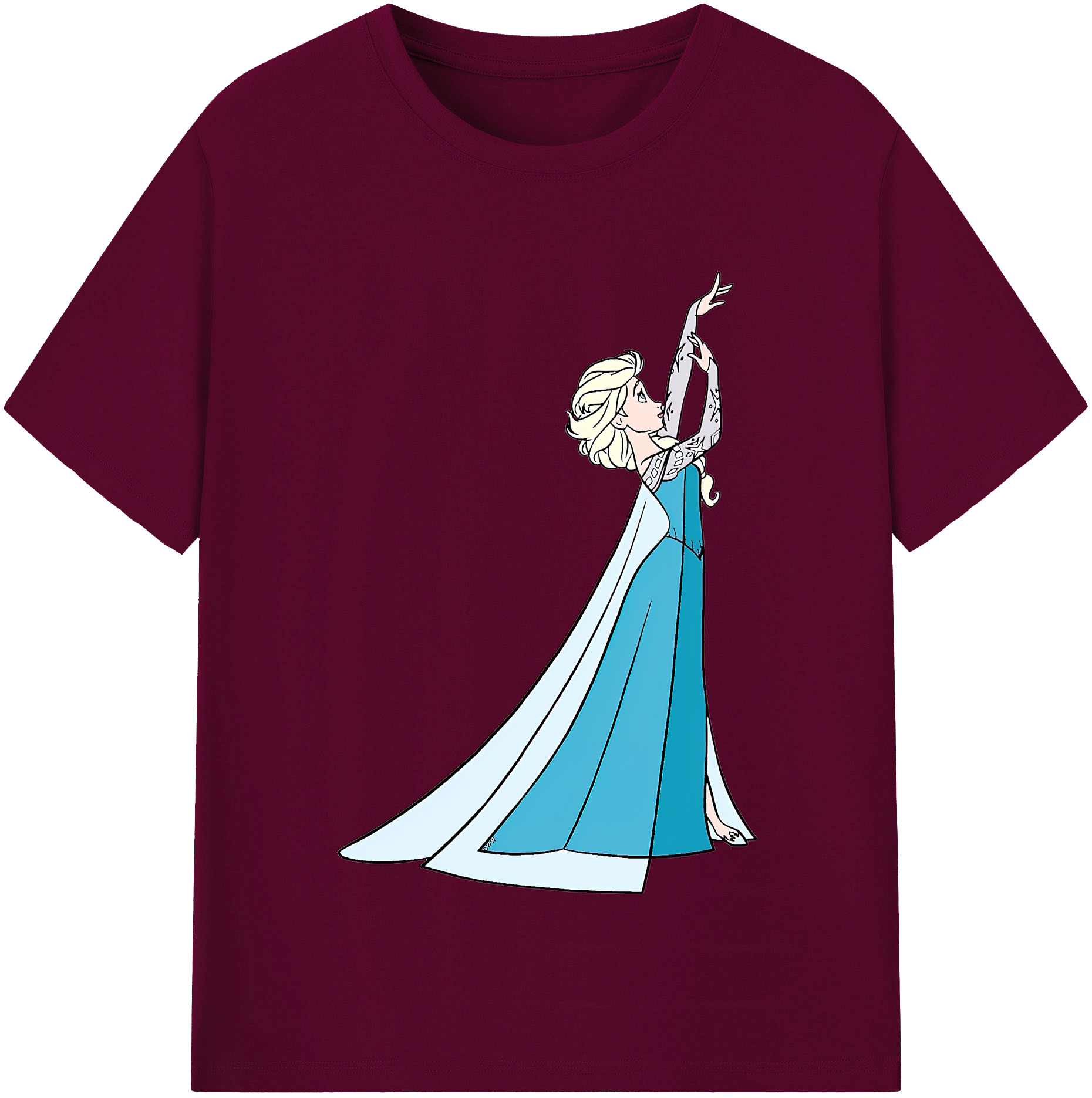 （画像用） アナと雪の女王 アンナ エルサ Frozen Anna Elsa レディースカジュアルプリントTシャツ（綿100％）